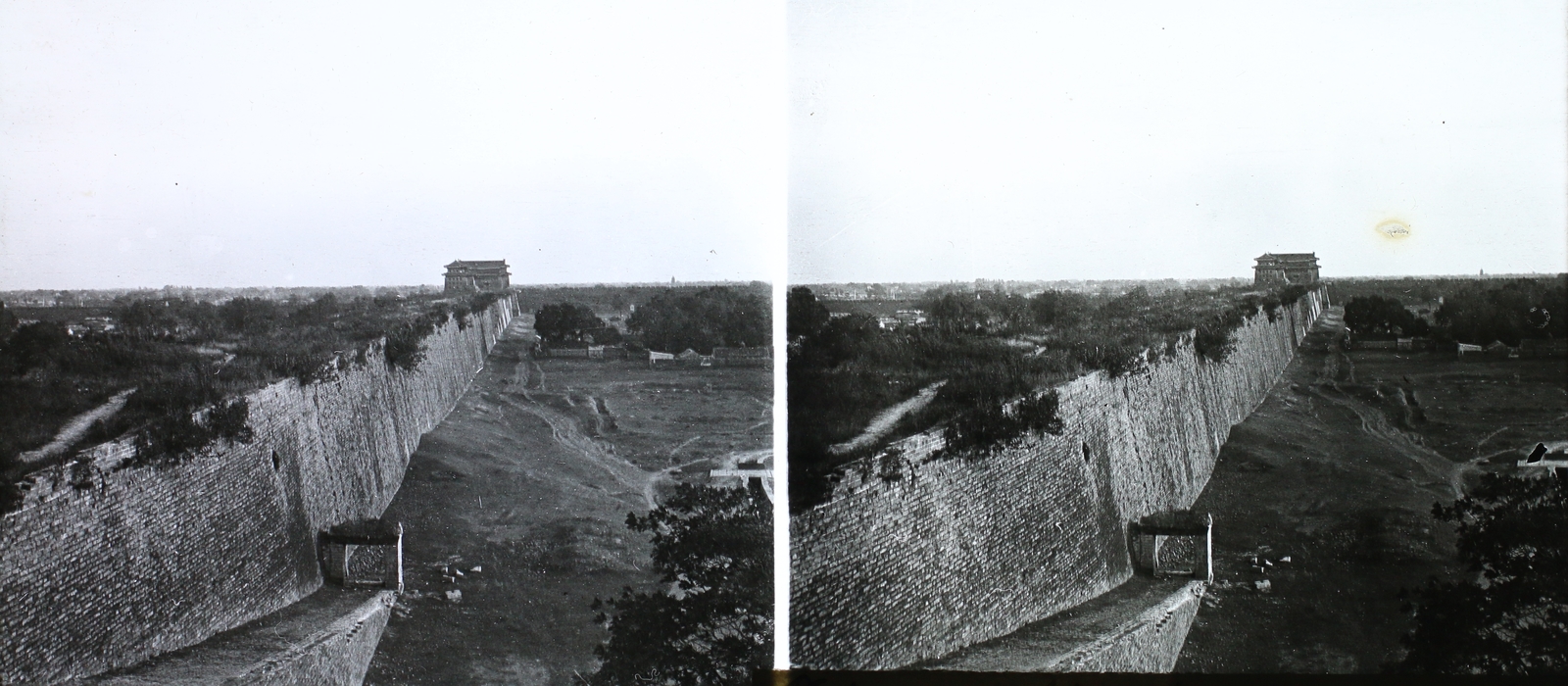 China, Beijing, városfal., 1910, Magyar Földrajzi Múzeum / Károssy Csaba, stereophoto, wall, Great Wall of China, Fortepan #95270