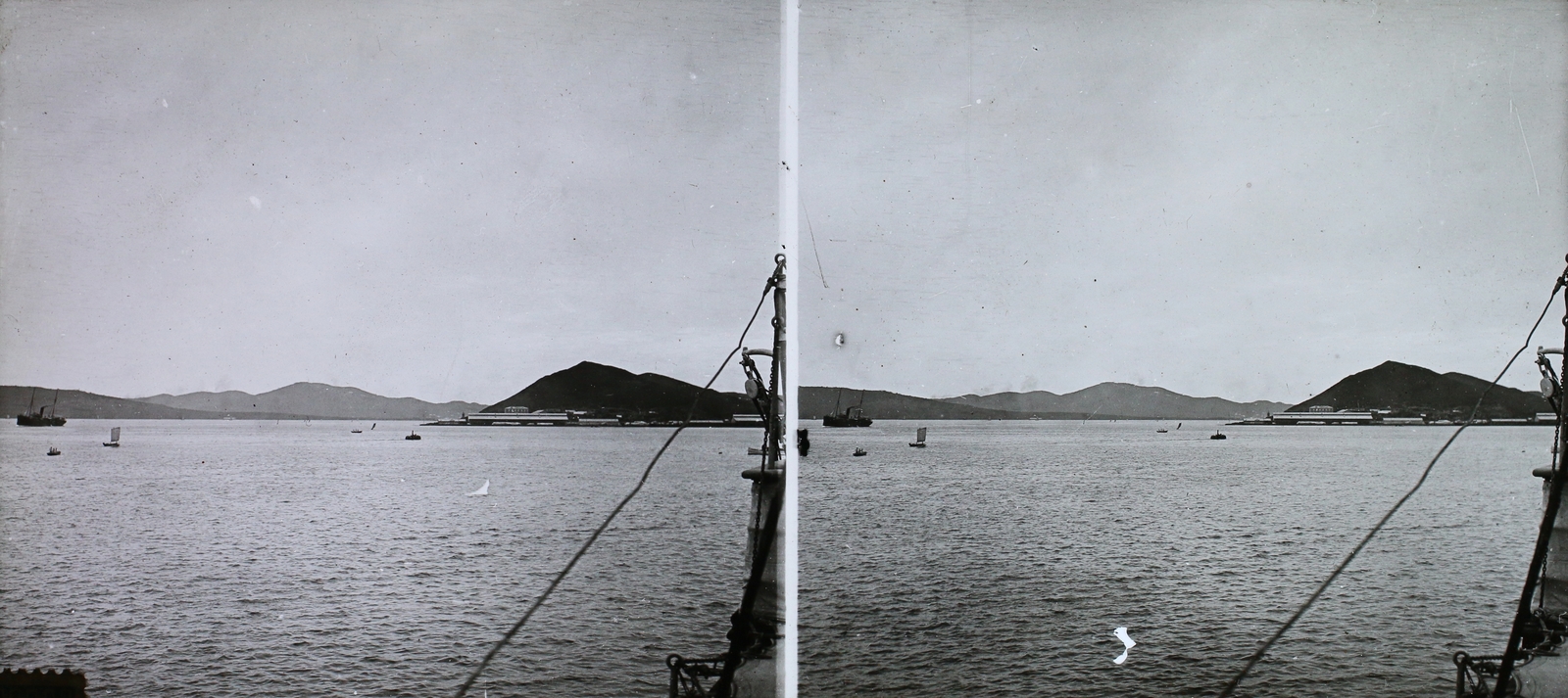 Russia, Vladivostok, látkép a kikötőből az Aranyszarv-öböl kijárata felé., 1910, Magyar Földrajzi Múzeum / Károssy Csaba, stereophoto, Fortepan #95287