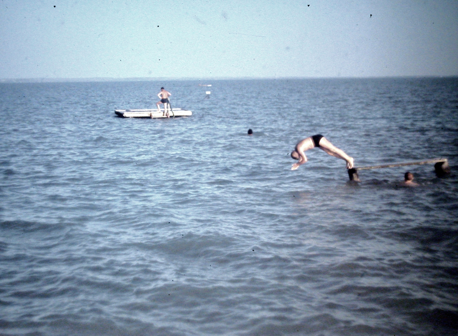 1950, Fortepan, colorful, bathing, pier, plunge, Fortepan #9560