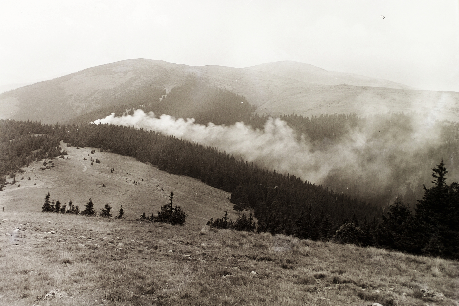 Slovakia,Nízke Tatry, Nagy Meszes-hegy (Veľká Vápenica) az Andrejcev-hegyről nézve., 1938, Schermann Ákos, Schermann Szilárd, Czechoslovakia, Fortepan #95616