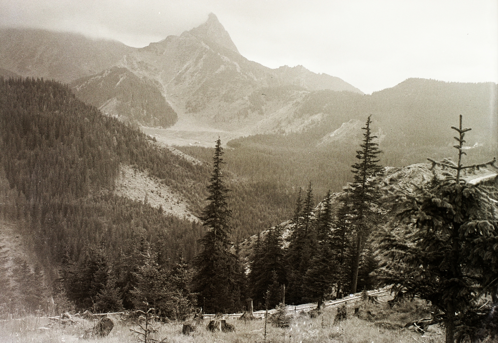 Poland,Tatry Wysokie, Giewont-hegy., 1934, Schermann Ákos, Schermann Szilárd, mountain, Fortepan #95668