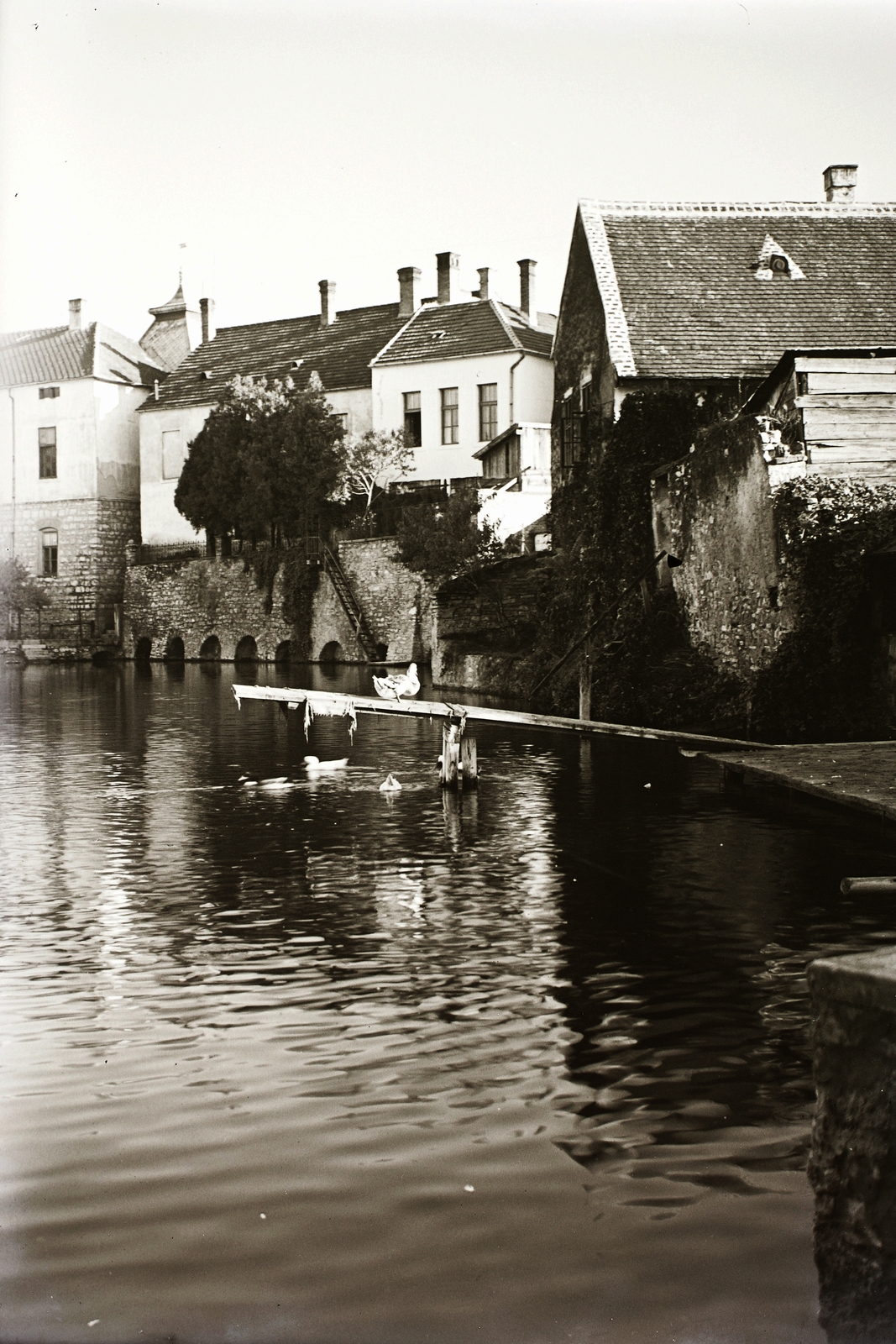 Hungary, Tapolca, Malom-tó., 1932, Schermann Ákos, Schermann Szilárd, Fortepan #95721