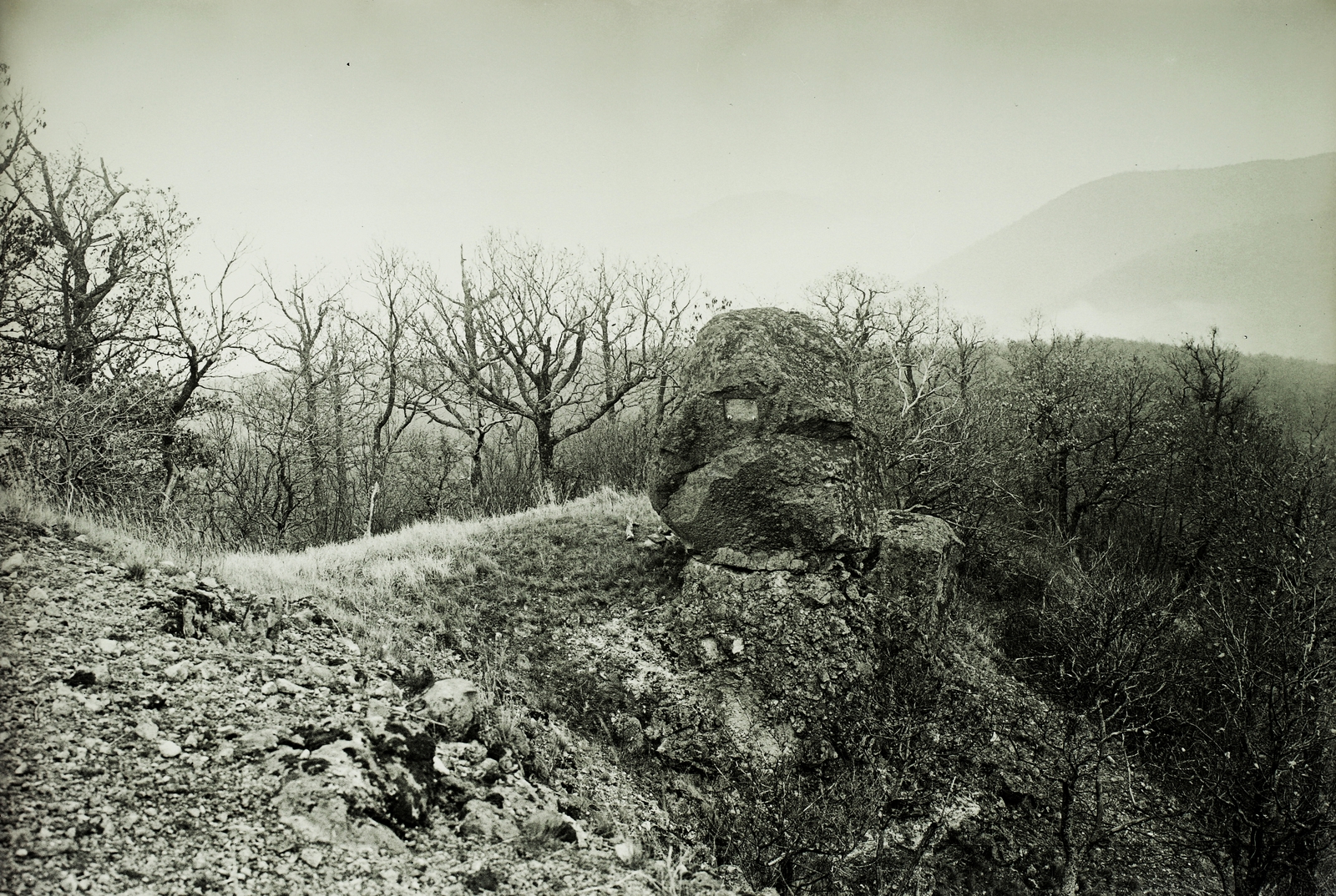 Hungary, Rám-hegy, Ferenczy-szikla., 1933, Schermann Ákos, Schermann Szilárd, memorial, Fortepan #95726