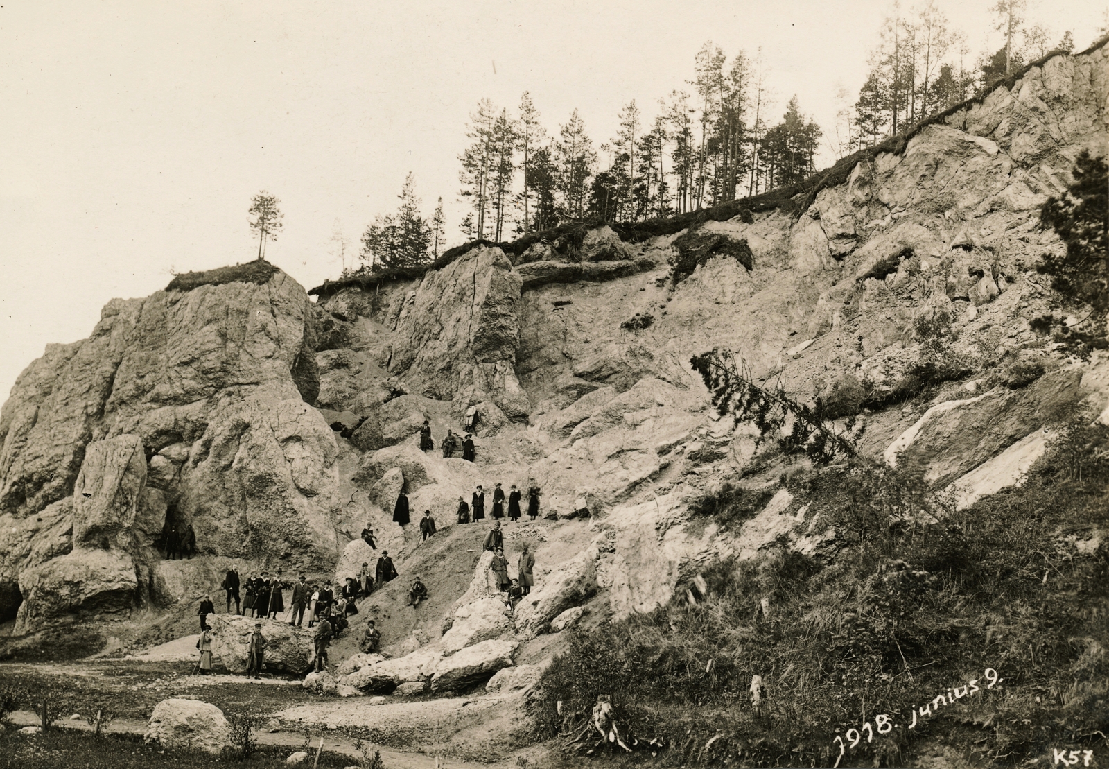 1918, Schermann Ákos, excursion, hillside, Fortepan #95839