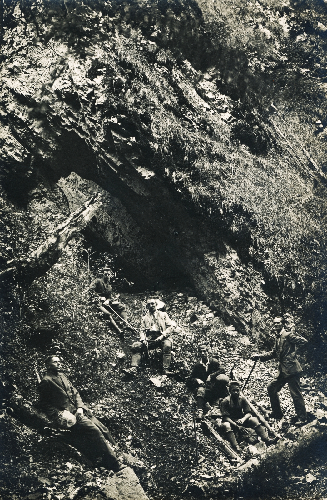 Slovakia, Slovak Paradise National Park, Kiszel patak völgye., 1928, Schermann Ákos, Czechoslovakia, relaxation, hillside, Fortepan #95874