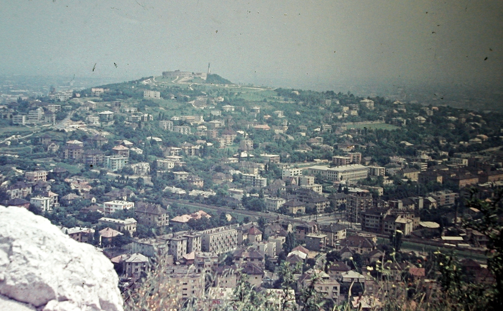 Hungary, Budapest XI., kilátás a Sas-hegyről a Gellért-hegy felé., 1969, Fortepan, colorful, picture, Budapest, Fortepan #9604