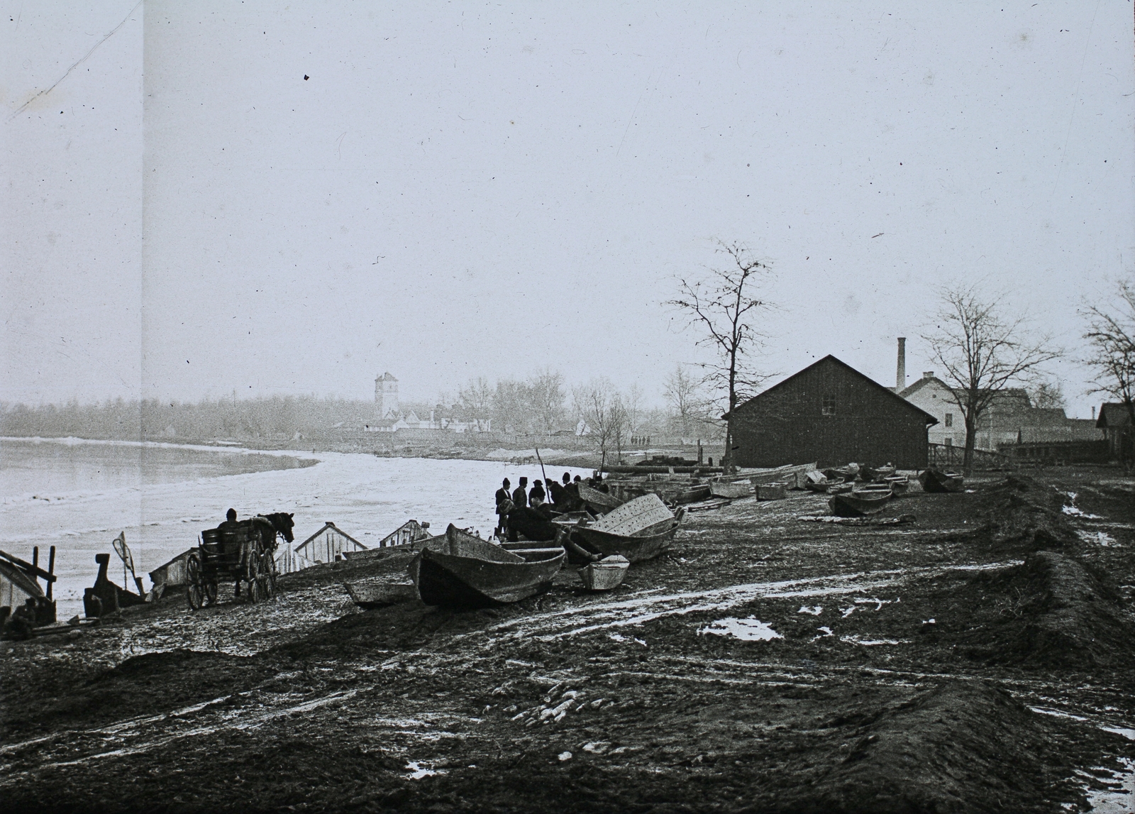 1914, Schermann Ákos, boat, shore, Fortepan #96067