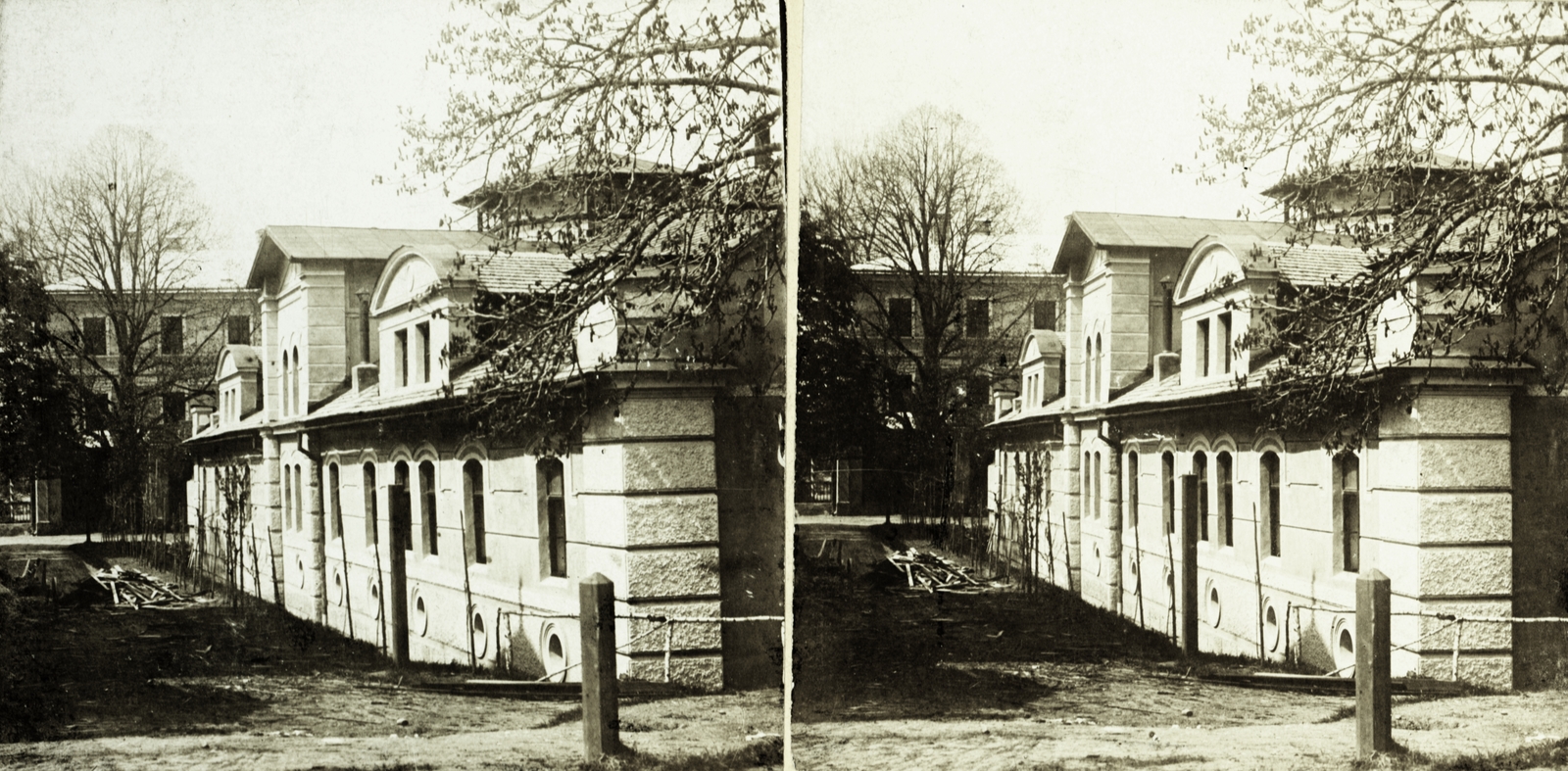Slovakia, Sliač, Szliácsfürdő, Fürdőház., 1900, Schermann Ákos, stereophoto, Bath house, Fortepan #96085
