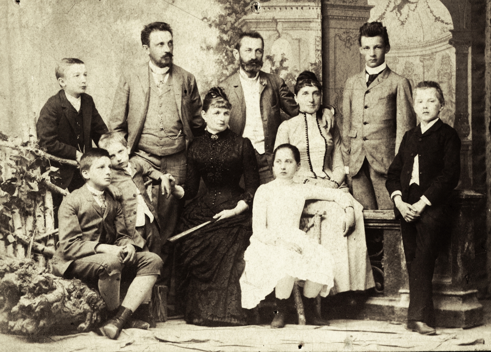 1900, Buzinkay Géza, csoportkép, műterem, Fortepan #96127