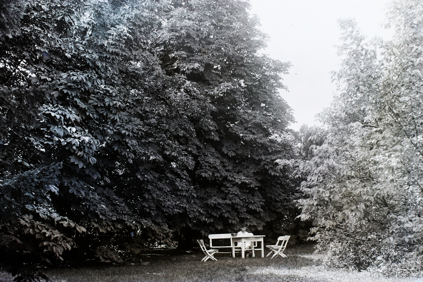 Slovakia, Čachtice, Jeszenszky Lajos osztrák-magyar attasé kúriájának parkja., 1939, Buzinkay Géza, Czechoslovakia, garden furniture, First Slovak Republic, Fortepan #96217