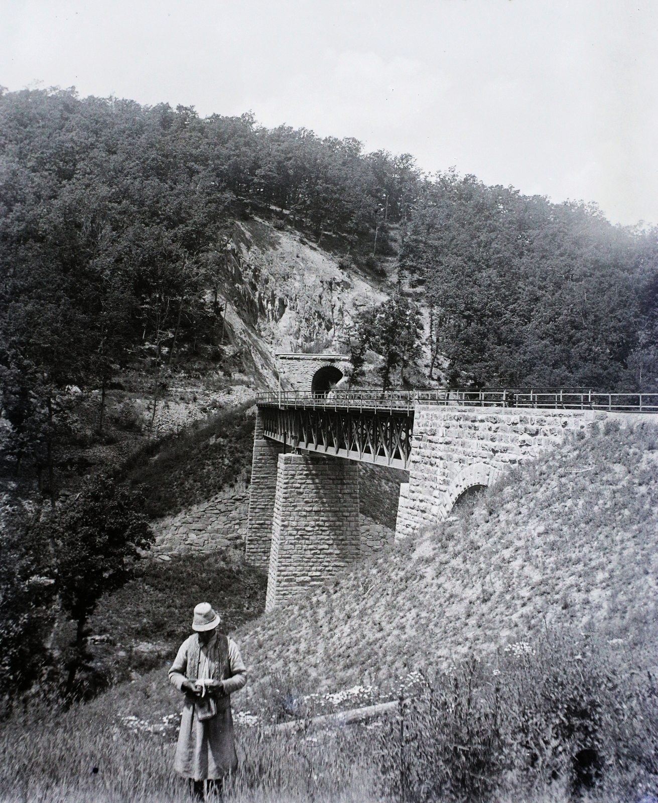 Romania,Transylvania, viadukt és alagút a Szászsebes – Nagyszeben vasútvonalon., 1904, Magyar Földrajzi Múzeum / Erdélyi Mór cége, railway bridge, Fortepan #96252