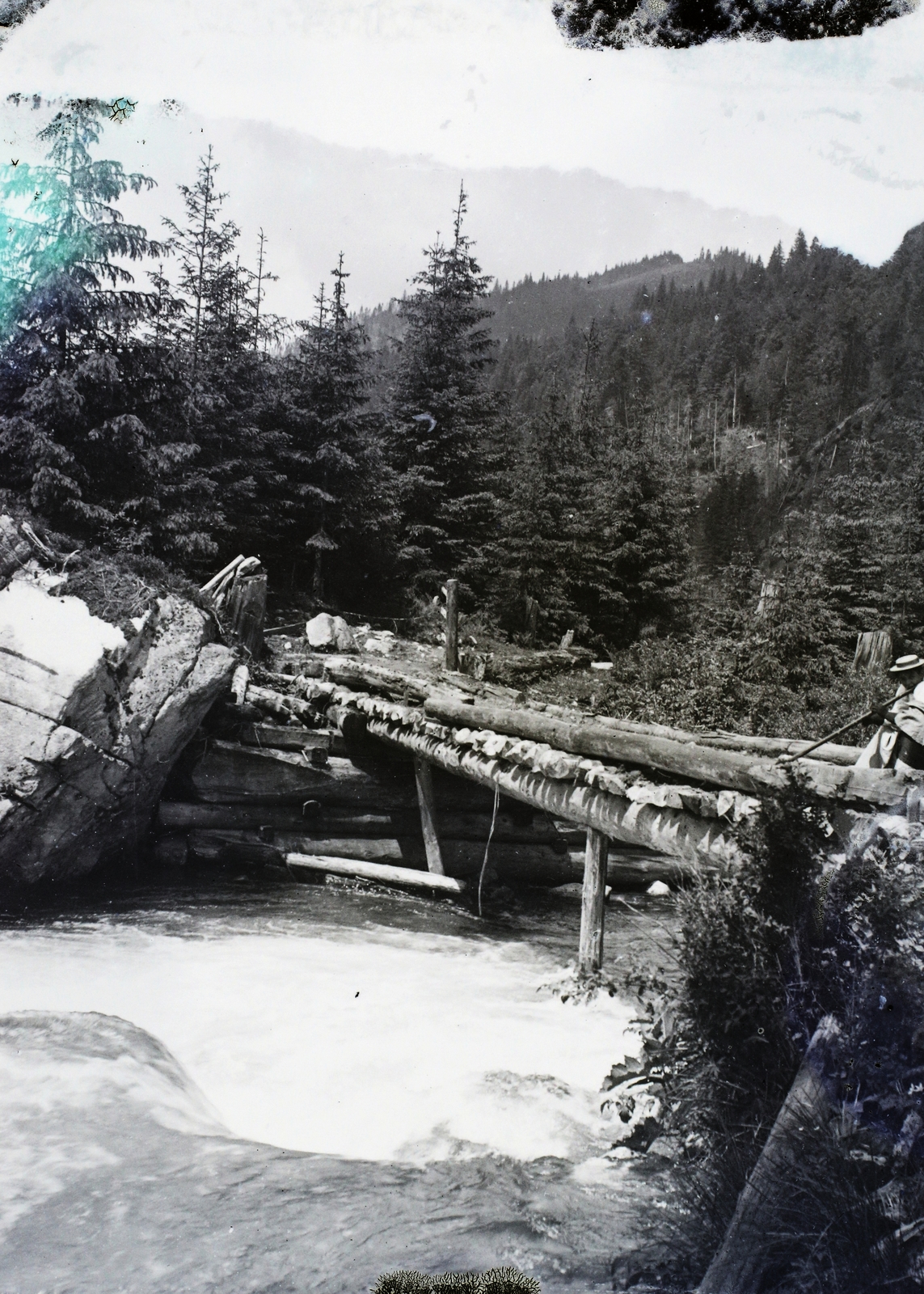 Romania,Transylvania, híd a Zsiec folyón., 1914, Magyar Földrajzi Múzeum / Erdélyi Mór cége, beam bridge, Fortepan #96257