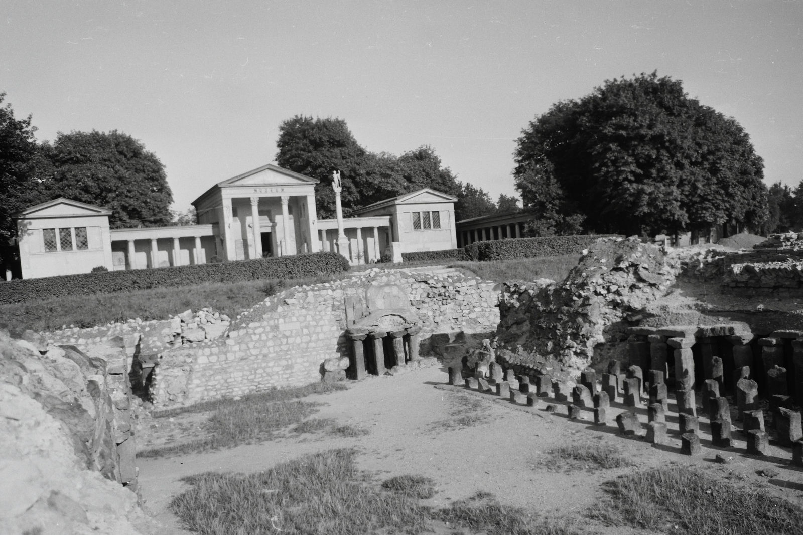 Hungary, Aquincum, Budapest III., romkert és múzeum., 1964, Kotnyek Antal, museum, Budapest, Neoclassical architecture, Gyula Orczy-design, Fortepan #96372