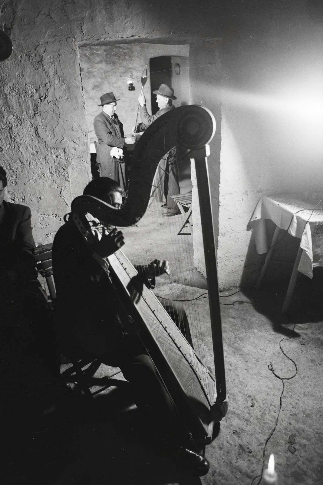 Hungary, Balatonfüred, Baricska Csárda., 1967, Kotnyek Antal, Gypsy music, harp, Fortepan #96419