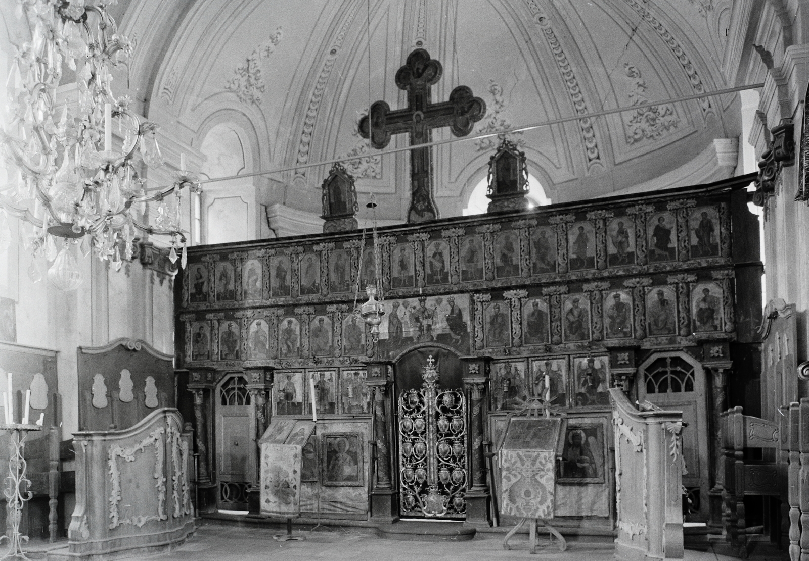 Hungary, Szentendre, Kossuth Lajos utca, Pozsarevacska szerb ortodox templom, ikonosztáz., 1971, Kotnyek Antal, church interior, iconostasis, Serbian Orthodox Church, Fortepan #96448