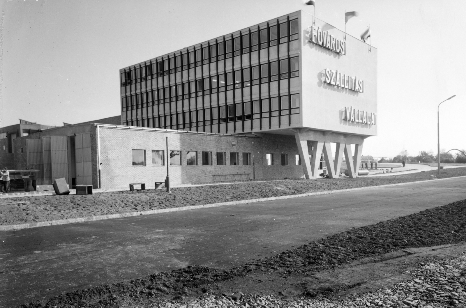 Hungary, Budapest X., Gyömrői út 105., a Fővárosi Szállítási Vállalat központi telepe., 1966, UVATERV, Budapest, modern architecture, Fortepan #96856