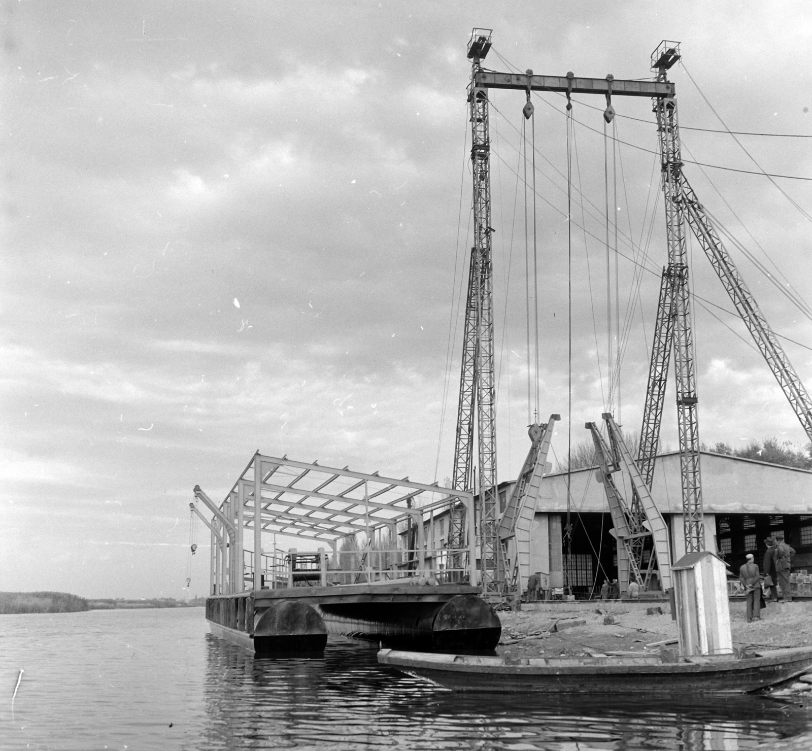 Hungary, Dunaharaszti, MAHART hajójavító., 1965, UVATERV, Fortepan #97149