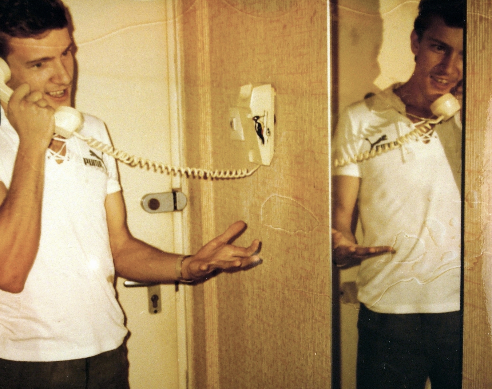 1982, Fortepan, portrait, reflection, colorful, mirror, telephone, man, Fortepan #9730