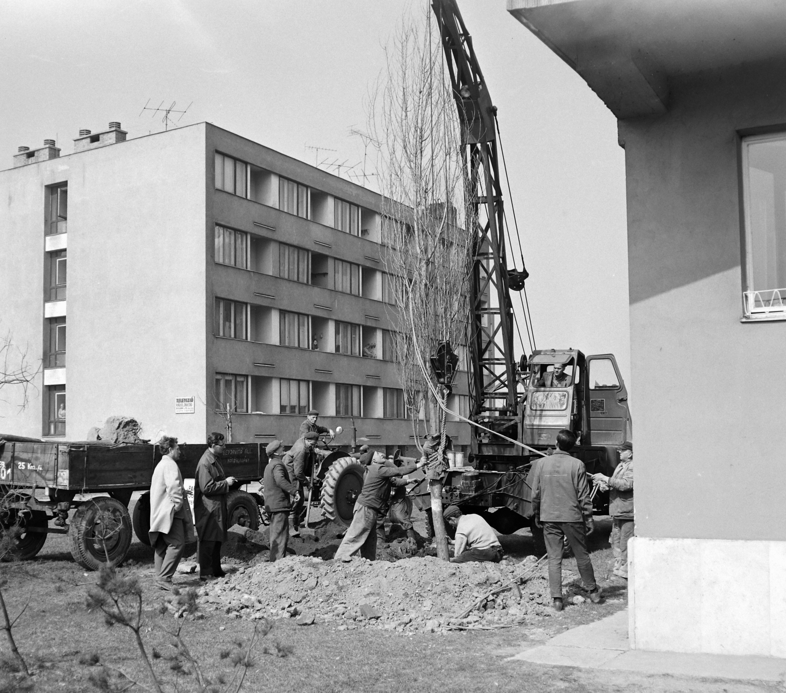 Magyarország, Óbuda, Budapest III., Kísérleti lakótelep, szemben a Váradi utca 26. a Gyenes utca 7. számú háztól nézve., 1968, UVATERV, Budapest, Fortepan #97427