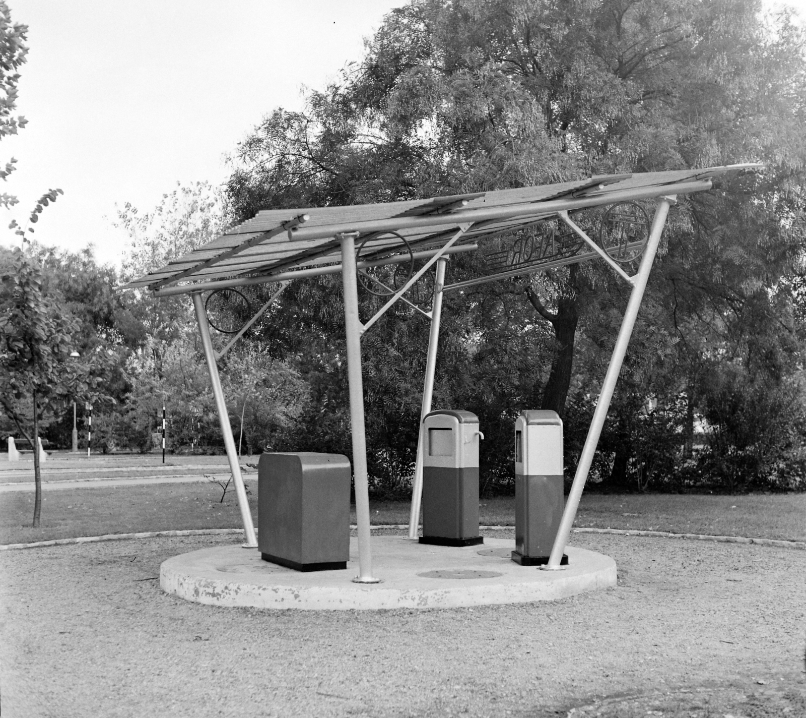 Magyarország, 1968, UVATERV, benzinkút, Fortepan #97532