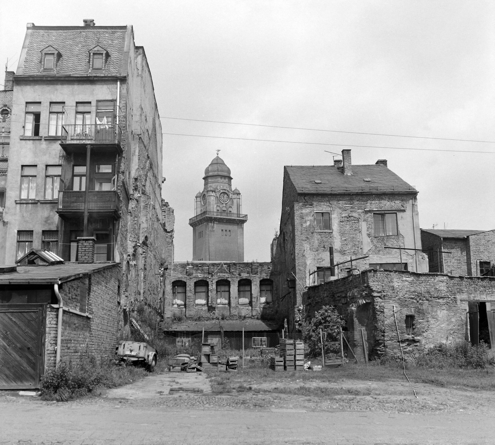 Germany, Plauen, háttérben az Új Városháza tornya., 1971, UVATERV, GDR, Fortepan #98116