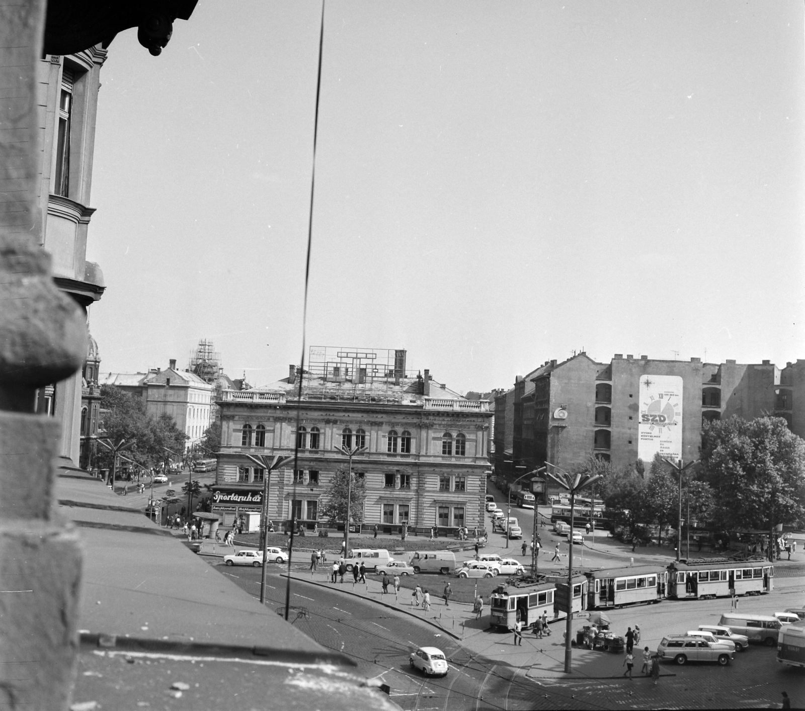 Hungary, Budapest VI.,Budapest XIII., Nyugati (Marx) tér, balra a Teréz (Lenin) körút, szemben a Jókai utca., 1972, UVATERV, Budapest, Fortepan #98271