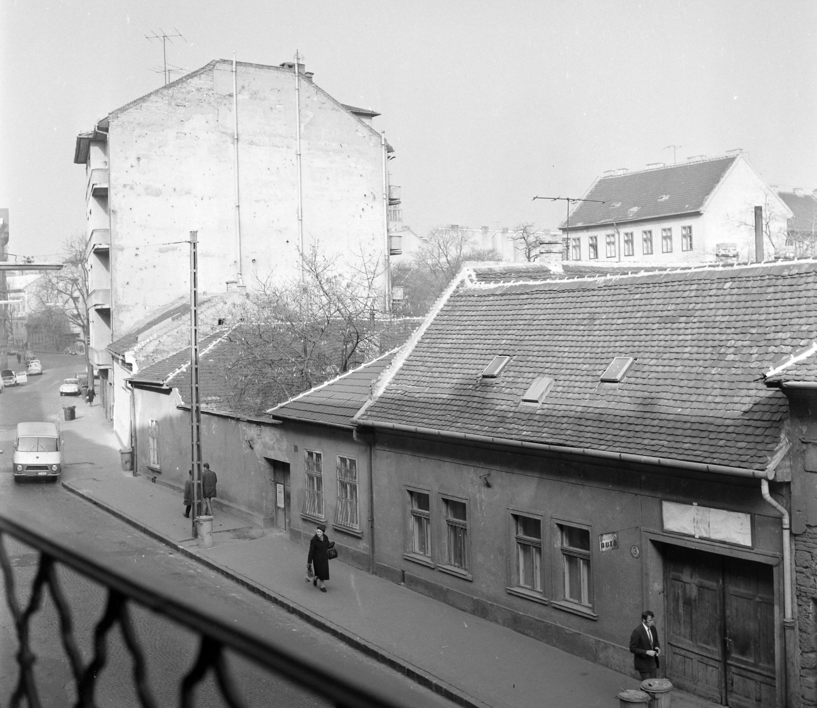 Hungary, Budapest XII., Városmajor utca a Csaba utca felé nézve, szemben a 15. számú ház tűzfala., 1972, UVATERV, Budapest, Fortepan #98380