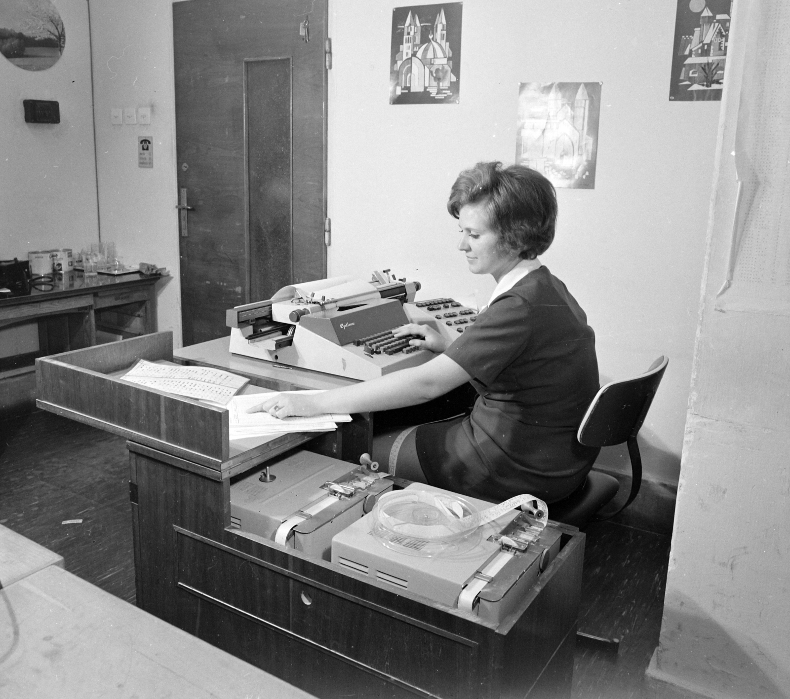 Hungary, 1973, UVATERV, perforated tape, data recording, Optima-brand, Fortepan #98535