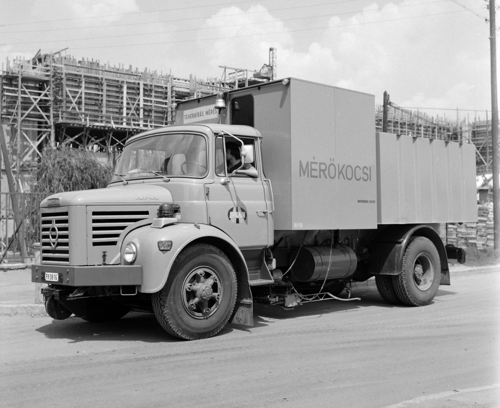 Hungary, 1974, UVATERV, commercial vehicle, French brand, Berliet-brand, Fortepan #98628