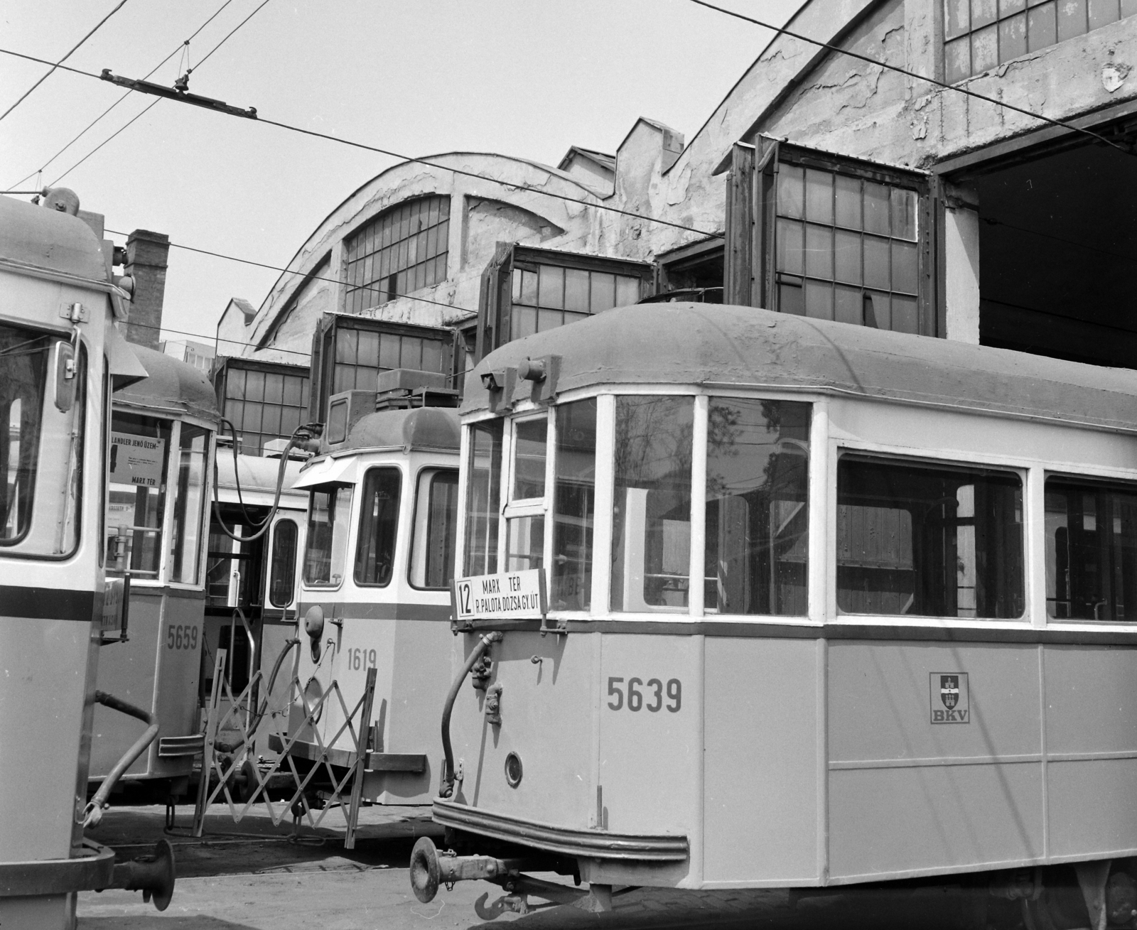 Magyarország, Budapest IV., Pozsonyi utca, Angyalföld kocsiszín., 1975, UVATERV, villamos, BKV-szervezet, viszonylattábla, kocsiszín, Budapest, remíz, viszonylatszám, Fortepan #98902