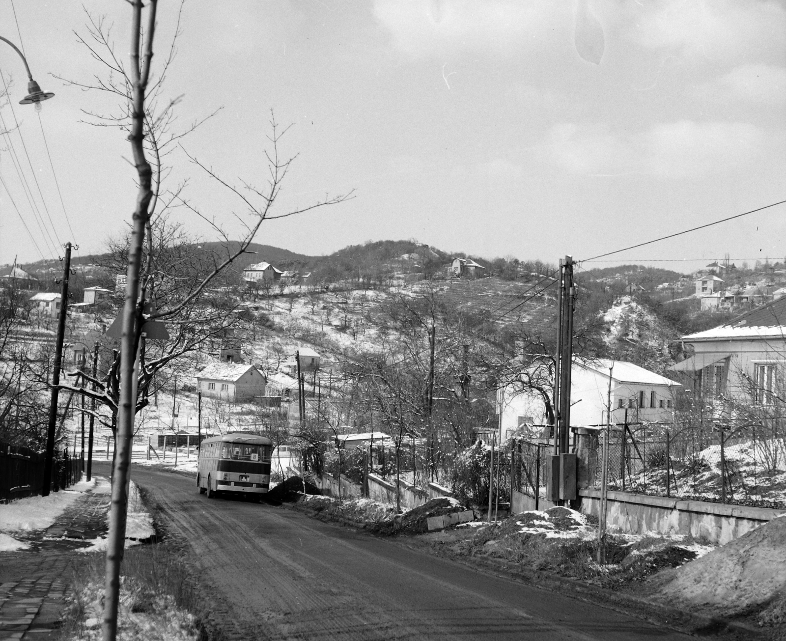 Hungary, Budapest XII.,Budapest XI., Törökbálinti út a Cseresznye utca irányából a SASAD Mgtsz dísznövénytermesztő telepének üvegházai felé nézve., 1976, UVATERV, Budapest, Fortepan #99094