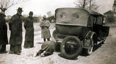 1934, Jezsuita Levéltár, automobil, autójavítás, rendszám, pótkerék, Fortepan #100026