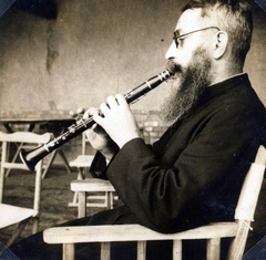 China, Daming, Litványi (később Lidoni) György jezsuita szerzetes., 1940, Jezsuita Levéltár, clarinet, missionary, Fortepan #100041