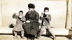 China, Daming, Litványi (később Lidoni) György jezsuita szerzetes a magyar jezsuita misszió iskolájában., 1937, Jezsuita Levéltár, teacher, fur hat, missionary, Fortepan #100382