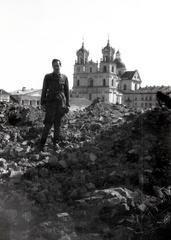 Belarus, Hrodna, Szent Ferenc-templom és a jezsuita kolostor., 1944, Jezsuita Levéltár, ruins, Baroque-style, Catholic Church, monastery, Cathedral, Jesuits, Fortepan #100420