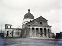 Lengyelország, Skierniewice, plac Jana Pawła II (II. János Pál pápa), Helyőrségi templom (Kościół garnizonowy)., 1942, Bogdan Celichowski, templom, katolikus, Jan Łukasik-terv, Fortepan #100538