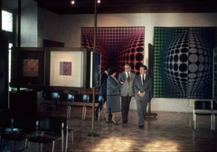 Franciaország, Elöl középen Vásárhelyi Győző (Victor Vasarely) magyar-francia festő., 1977, Ormos Imre Alapítvány, dr  Dalányi László, színes, modern művészet, Fortepan #100610