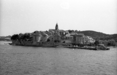 Horvátország,Adria, Korčula sziget,Korčula, a város látképe a tenger felől., 1963, Dobóczi Zsolt, Fortepan #100723