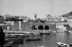 Horvátország, Adria, Dubrovnik, kikötő., 1963, Dobóczi Zsolt, csónak, kikötő, Fortepan #100727