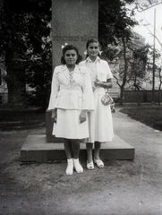 Magyarország, Budapest VIII., Múzeumkert, Berzsenyi Dániel szobrának talapzata, háttérben jobbra a Kálvin tér., 1939, Dobóczi Zsolt, Budapest, Fortepan #100787