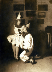 1930, Gyollai Jánosné, Harlequin, costume, clown, Fortepan #100984