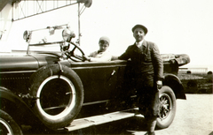 1931, Hetényi Zsuzsa, breech, double portrait, automobile, Fortepan #101013