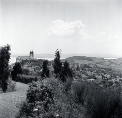 Magyarország,Balaton, Tihany, 1950, Kurutz Márton, templom, látkép, Fortepan #10134