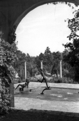 Svédország, Lidingö, Millesgården szoborpark, az Aganippe szökőkút szoborkompozíció részlete (Carl Milles, 1954.)., 1973, Magyar Pál, szoborpark, Fortepan #101347