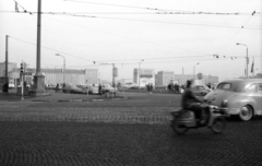 Németország, Lipcse, Martin-Luther-Ring a Roßplatz és a távolban a Brüderstraße felé nézve., 1963, Magyar Pál, forgalom, utcakép, NDK, Zisz 110, Wartburg 311/312, Fortepan #101394