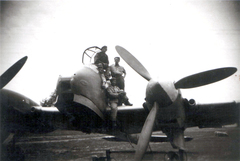 1944, Morus Tamás, repülőgép, MKHL, légierő, Messerschmitt-márka, Messerschmitt Bf-210, Fortepan #101566