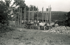 1940, Győző József, chariot, construction, brick, hackery, Fortepan #101592