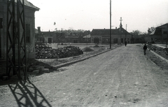 Magyarország, Budapest XVI., Sashalmi tér., 1947, Győző József, Budapest, utcakép, villanyoszlop, Fortepan #101648