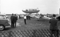 Németország, Augsburg, Augsburg-Haunstetten repülőtér., 1965, Sugár Ferenc, amerikai gyártmány, repülőgép, Mercedes-márka, Volkswagen-márka, léghajó, repülőtér, mikrobusz, NSZK, Cessna-márka, Cessna 120, Fortepan #101691