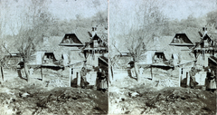 Romania,Transylvania, Brașov, Bolgárszeg városrész., 1905, Fortepan/Album007, stereophoto, kids, poultry, farmhouse, Fortepan #101875